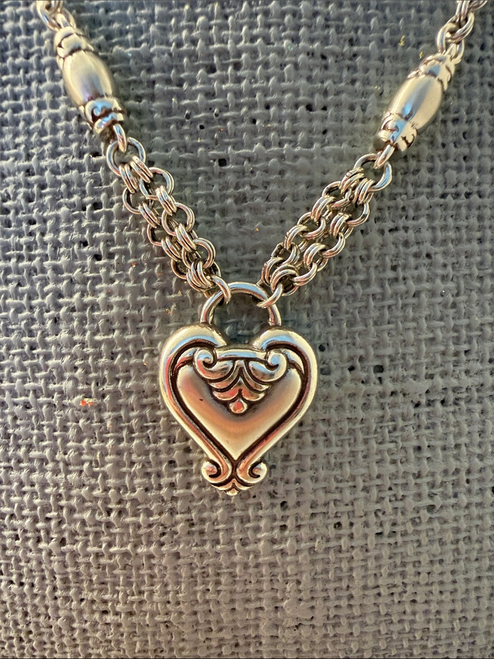 EUC Brighton Silver Toned Blair Heart Necklace - Picture 2 of 3